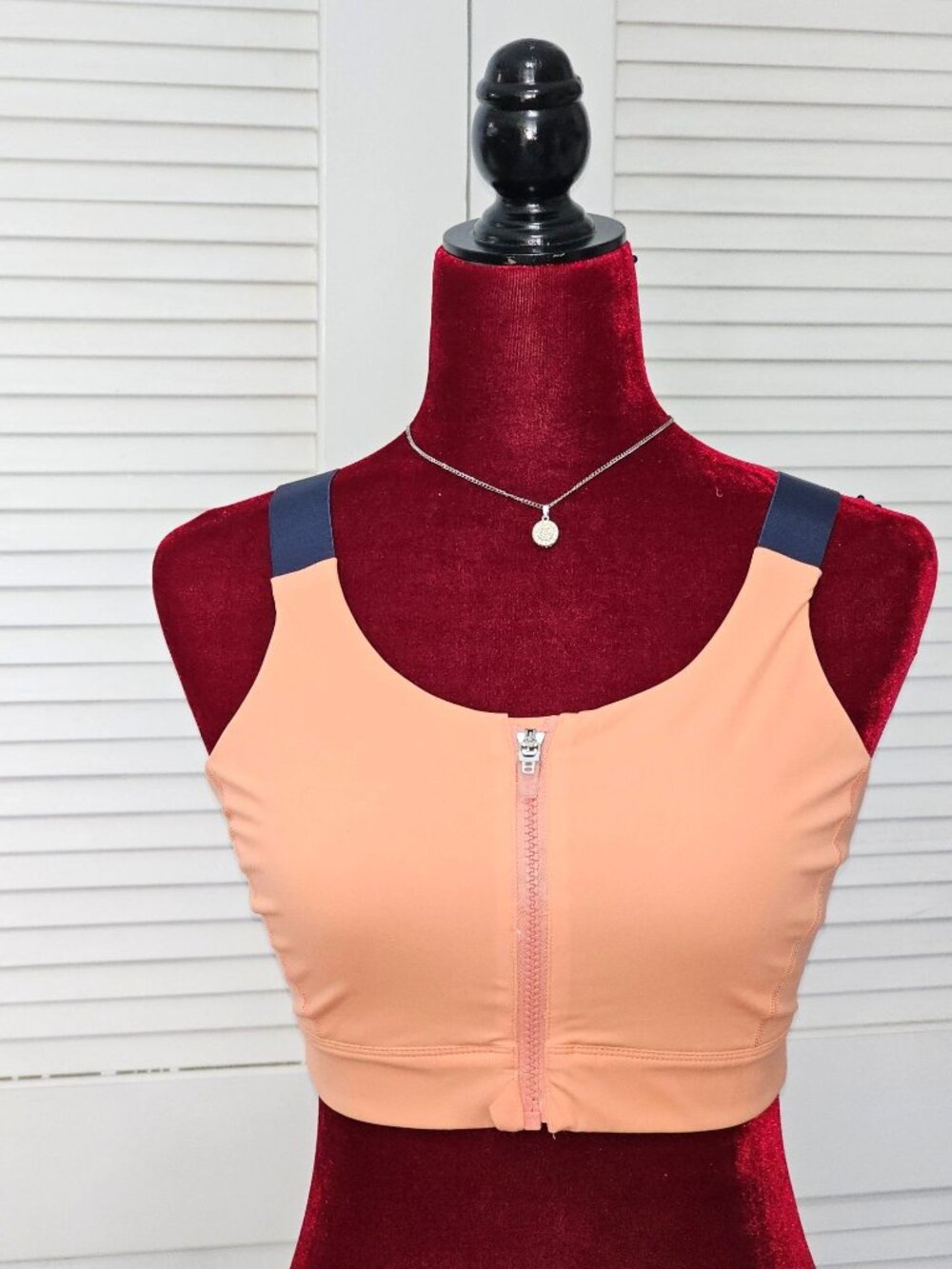 Outdoor Voices Women's Orange/Navy Sports Bra High Support  S/M DD Cup 124